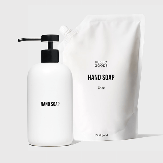 Stoneware Soap Dispenser + Hand Soap Refill