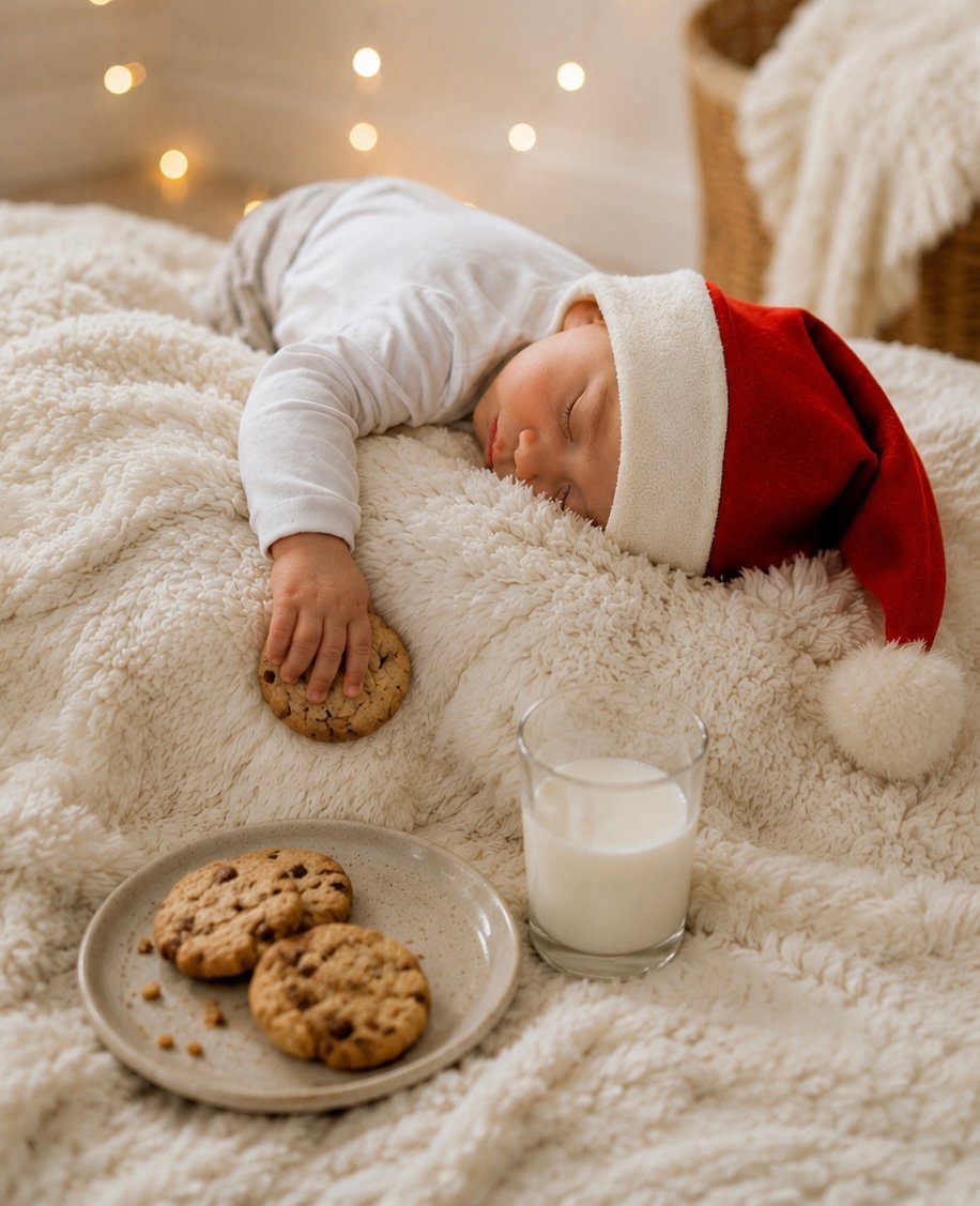 No Plastic Family Santa Hat | Organic Cotton, Hemp, and Fur
