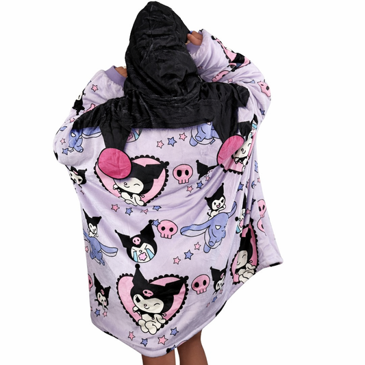 Kuromi Hello Kitty Wearable Blanket Hoodie for Kids & Adults | OLM Toys