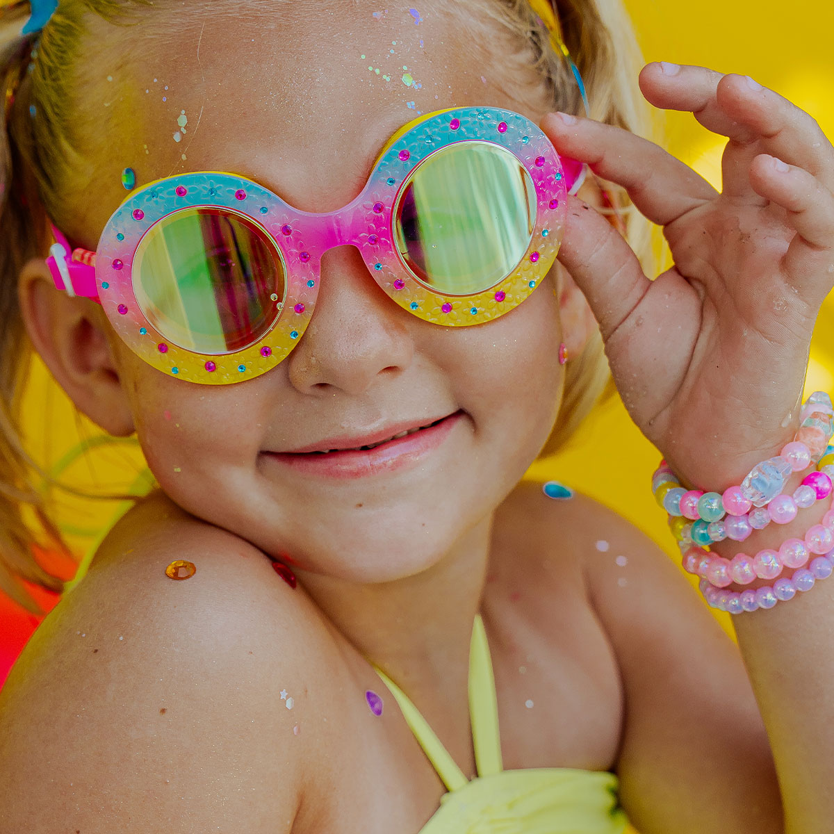 Summer Solstice Budding Flowers Girl Kids' Swim Goggles