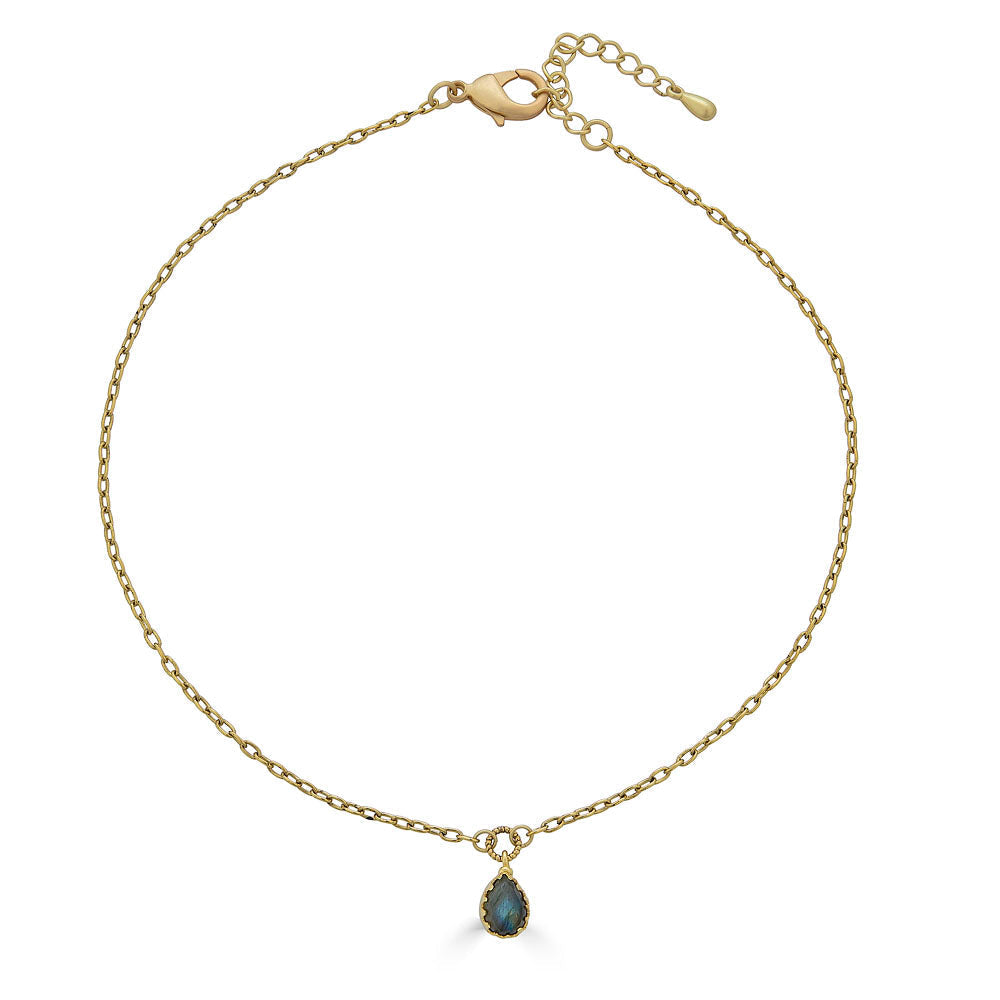 Labradorite Prong Pendant Necklace