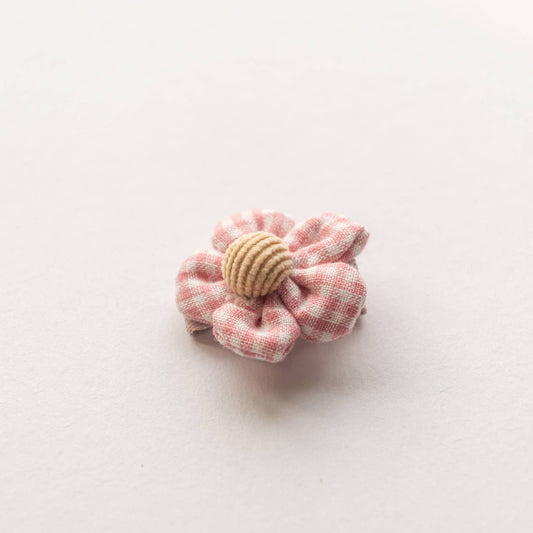 Gingham Flower Hair Clip | Pink