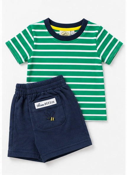 Boys Knit Stripe Short Set