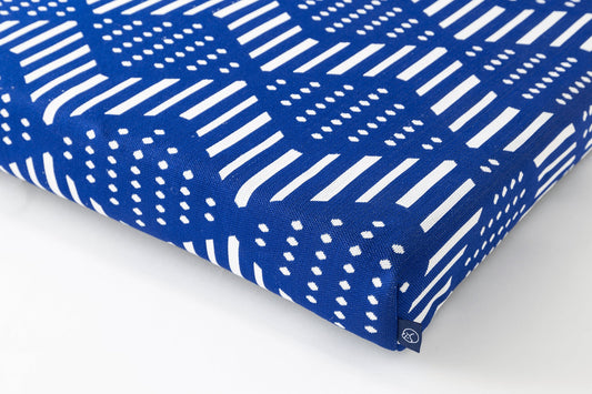 Blue Bogolan | Boho Dog Bed or Bed Cover