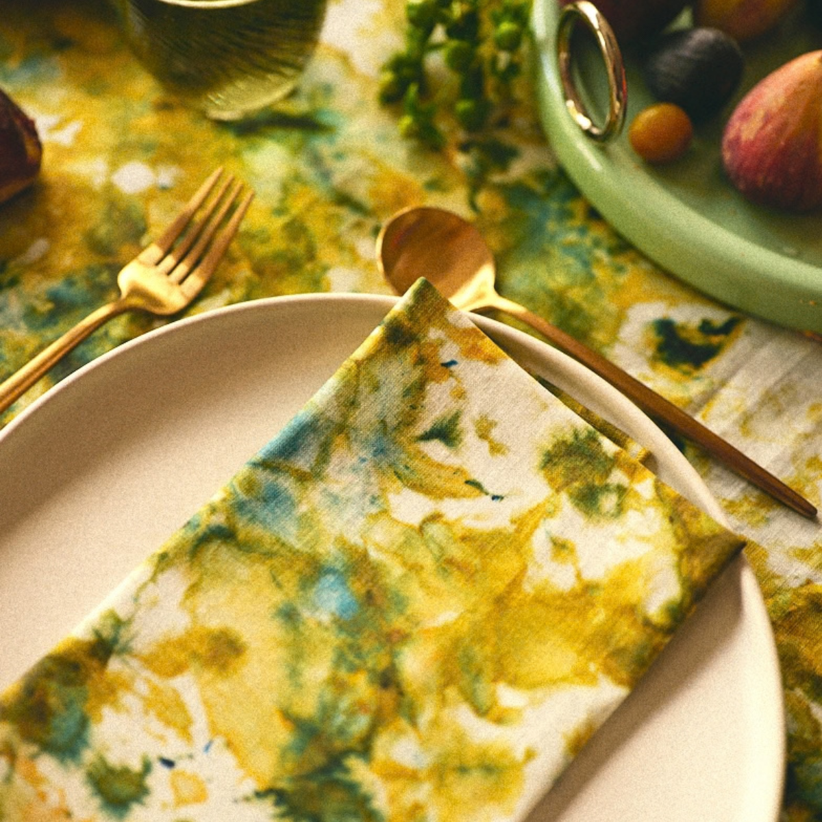 Green Marble Tablecloth