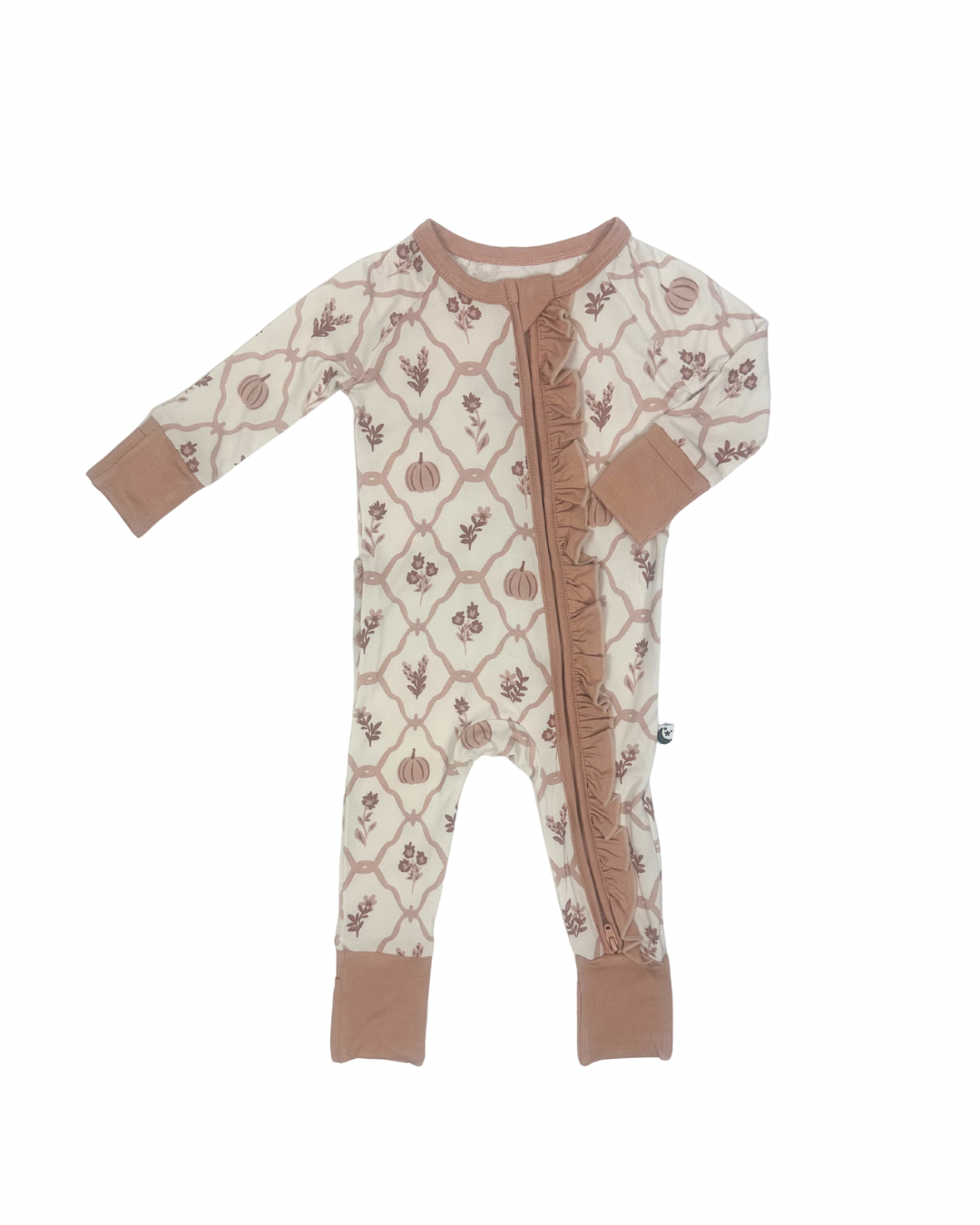 Autumn Blooms - Zipper Footie Pajamas