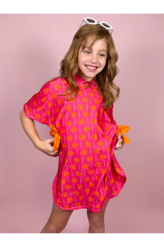 Palm Tree Hooded Beach Poncho