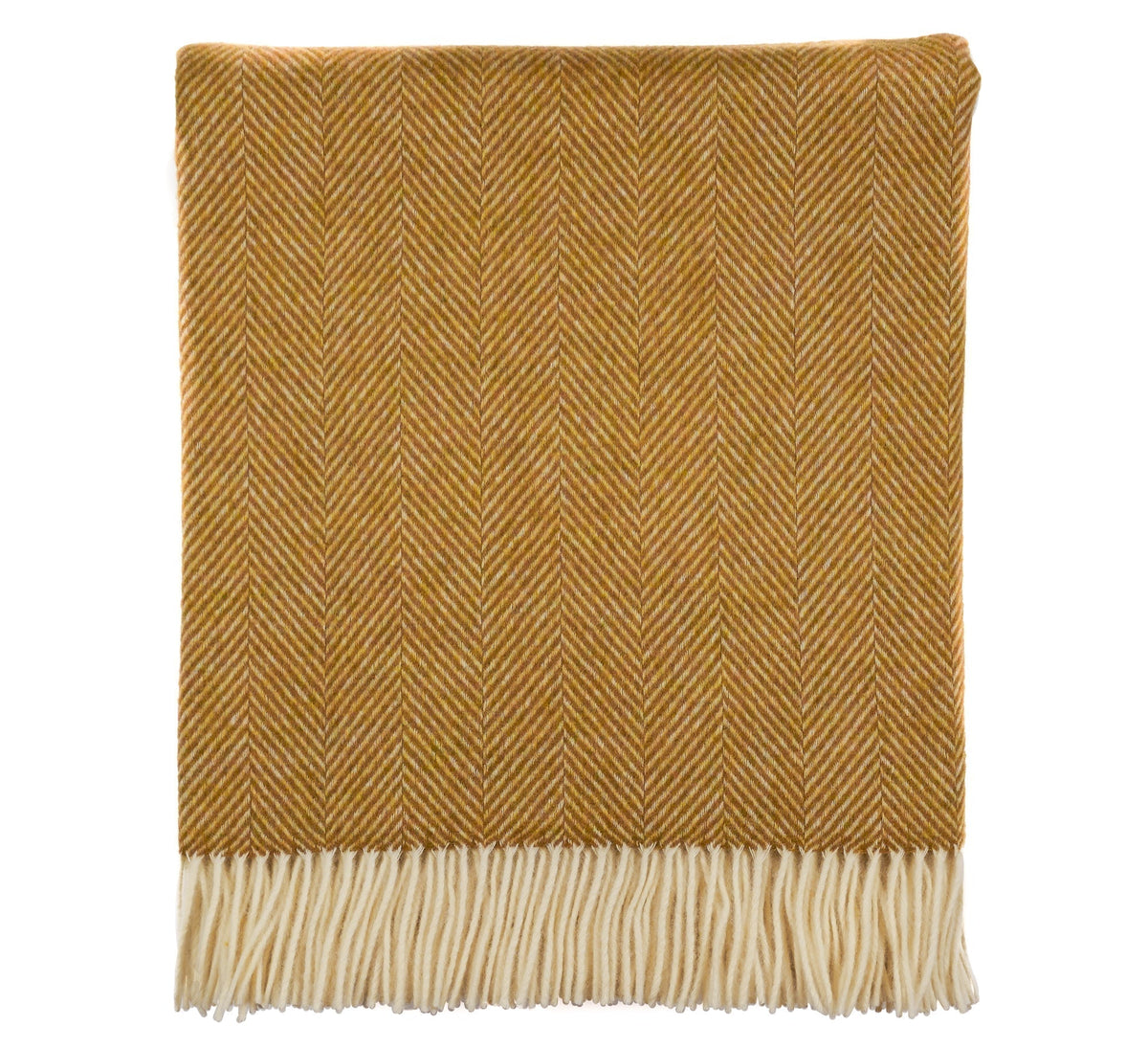 Southampton Home Merino Wool Herringbone Throw - Gold