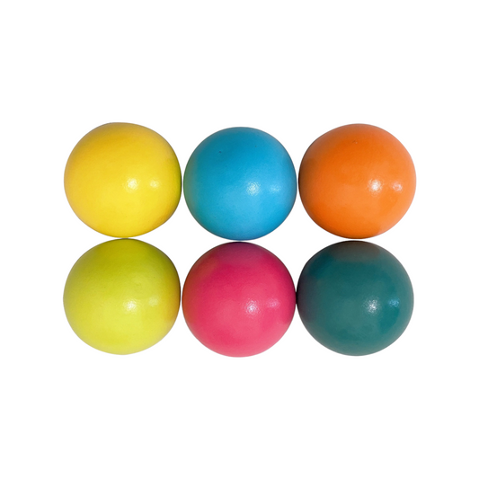 6-Piece Pastel Wooden Balls – 1.8" Diameter | Macaron Colors