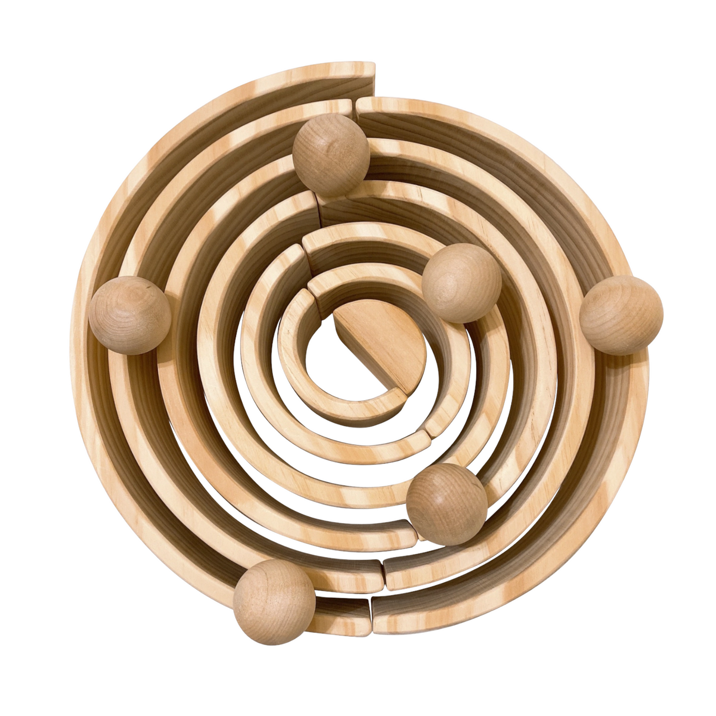 6-Piece Natural Wooden Balls – 1.8" Diameter