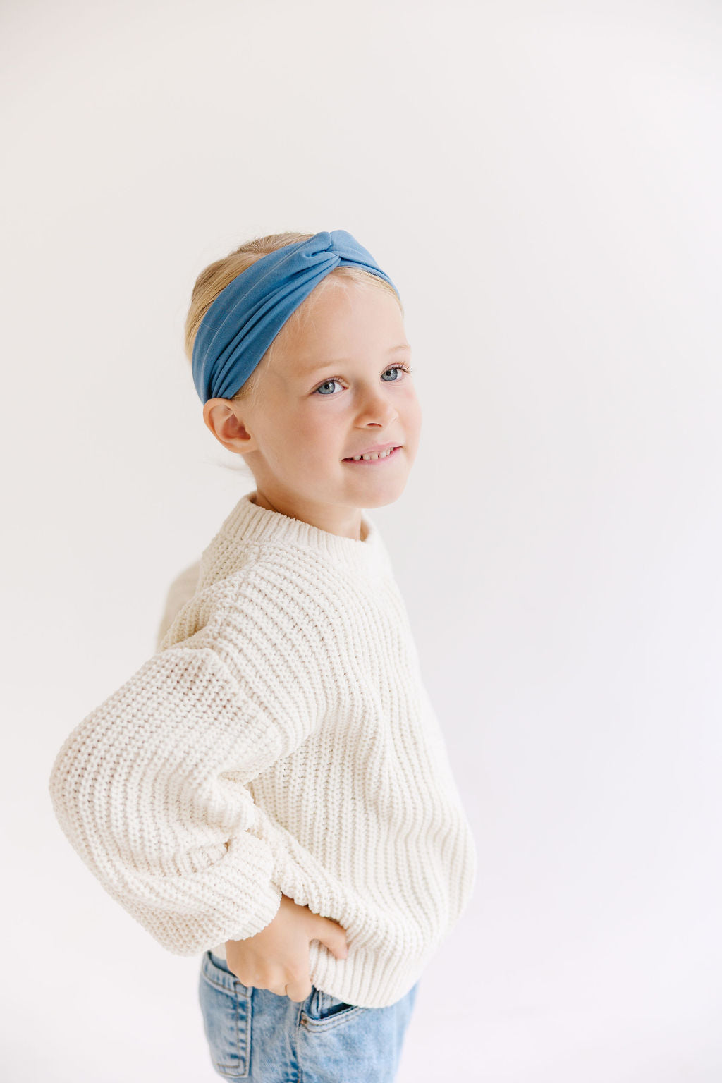 White Solid Twisted Turban for Girls & Adults