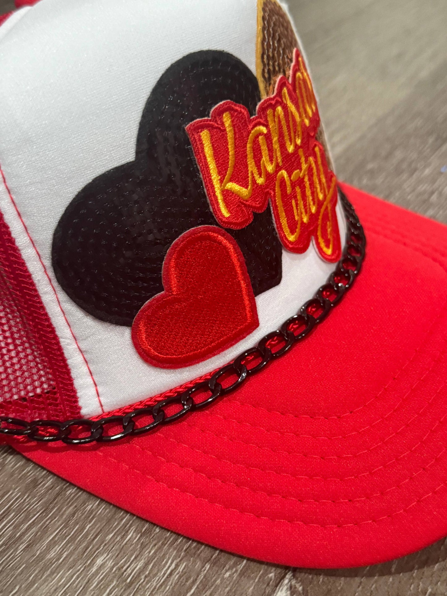 Kansas City Script Football Trucker Hat