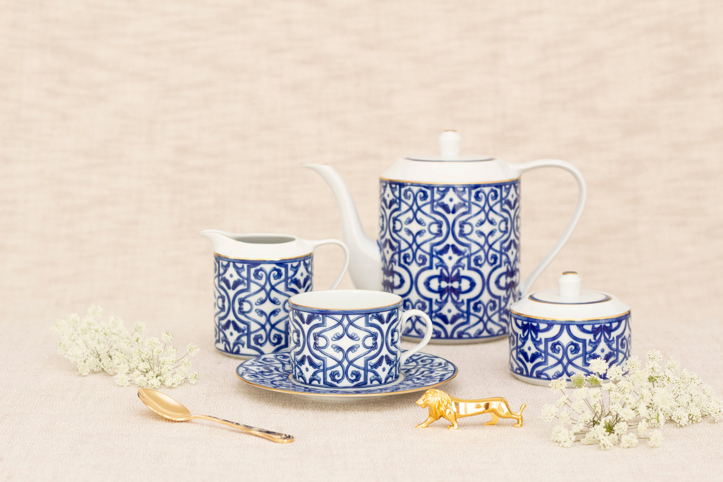 Blue Legacy Tea Cup + Saucer (Set of 4)
