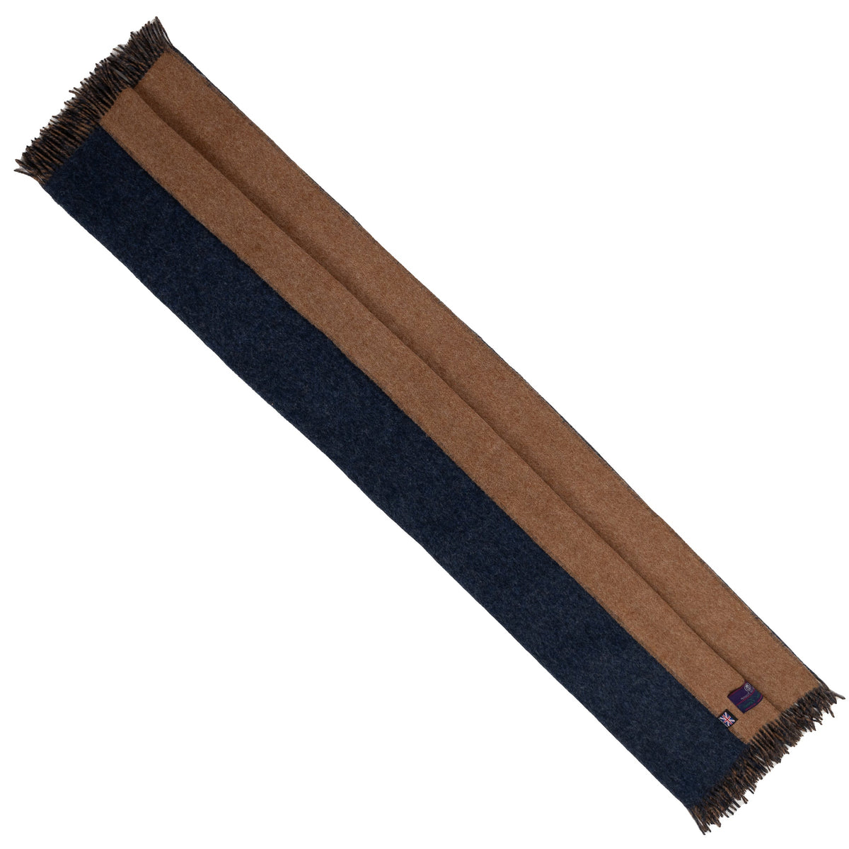 Highland Tweeds Reversible Double Cloth Throw - Charcoal/Camel