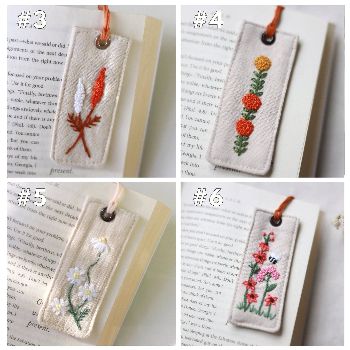 Hand Embroidered Bookmark