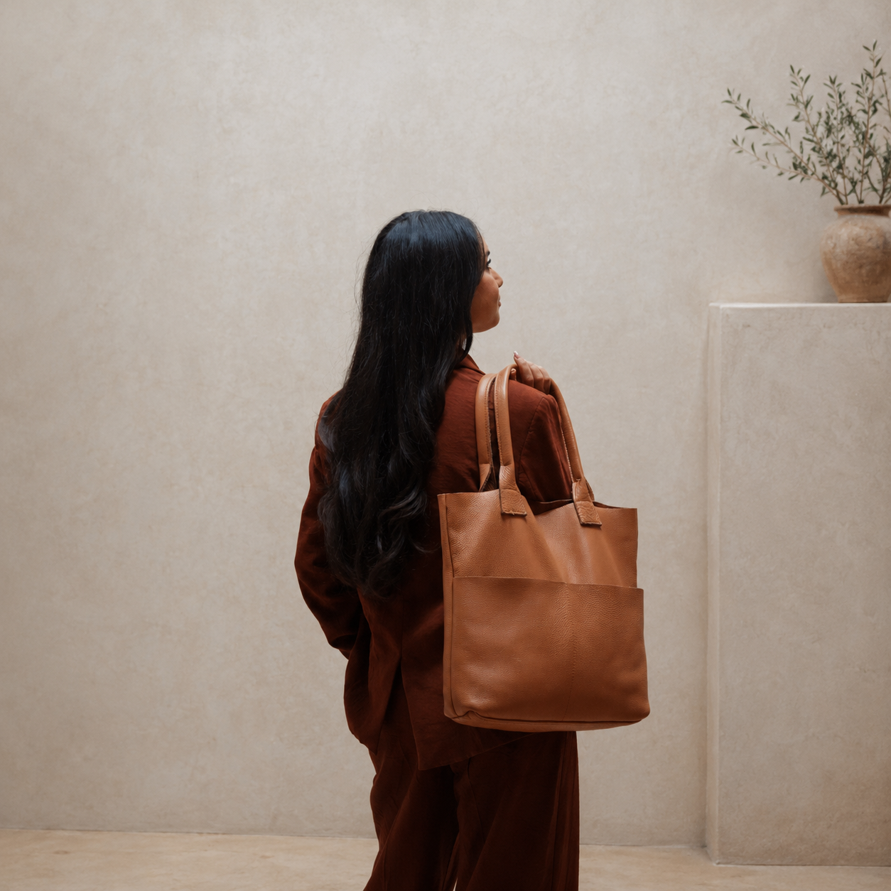 Classic Leather Tote Bag (Unstructured)