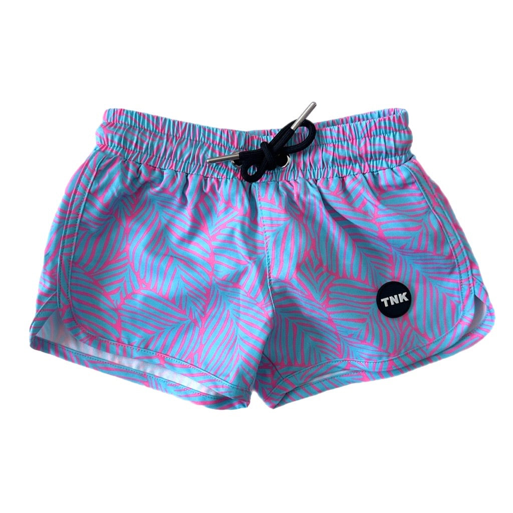 COPACABANA ~ NEON PALM LEAVES SWIM SHORTS