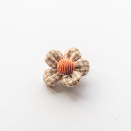 Gingham Flower Hair Clip | Beige