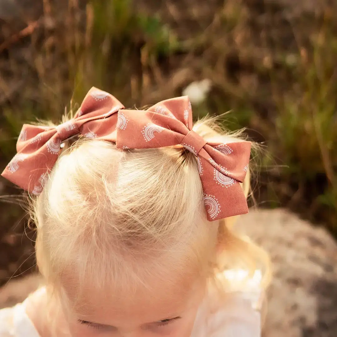 Pink & Purple Pumpkins Halloween Pinwheel Hair Bow