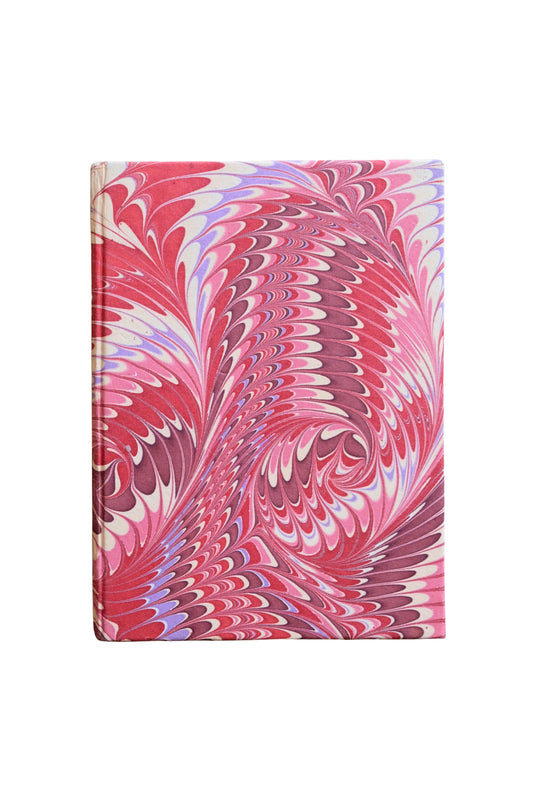 Hand-Marbled Hardcover Notebook in Florentine Pink
