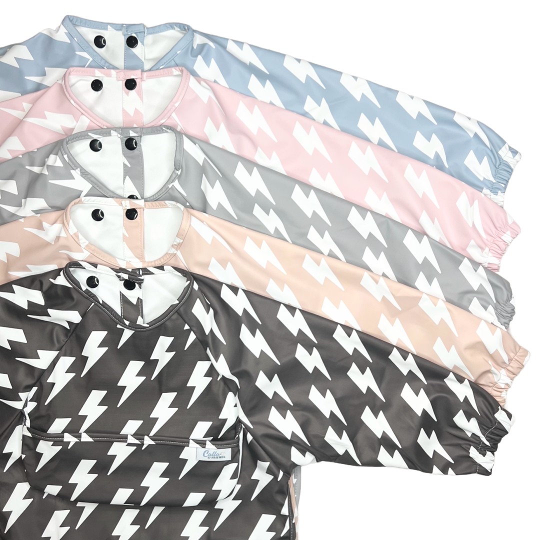 The Grayson Long Sleeve Bib - Lightning Bolts