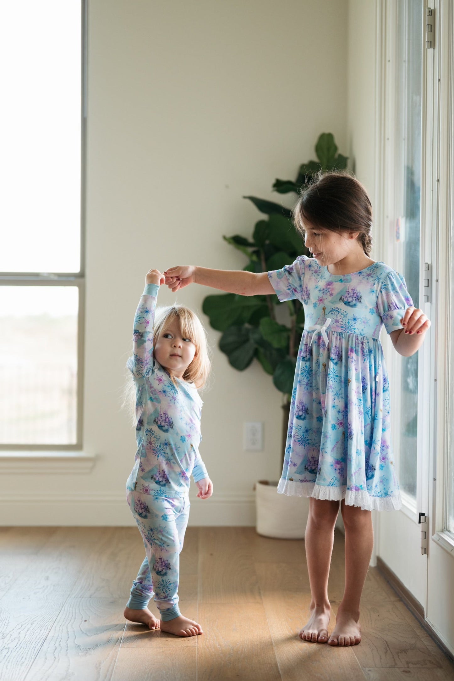 Snow Queen Lace Trimmed Twirl Dress