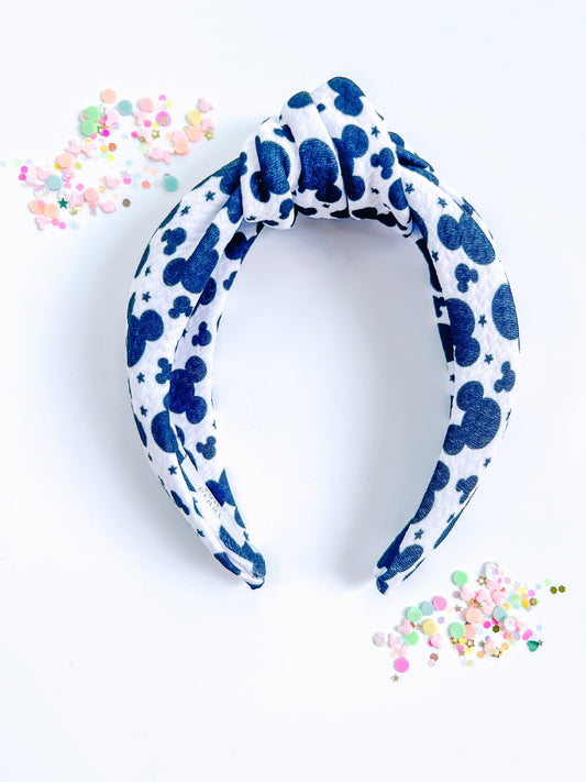 Black Mouse Head Knotted Headband