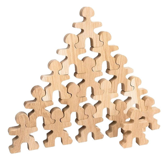 32-Piece Wooden Little Balancing People Stacking Set | Mindful Open-Ended Play