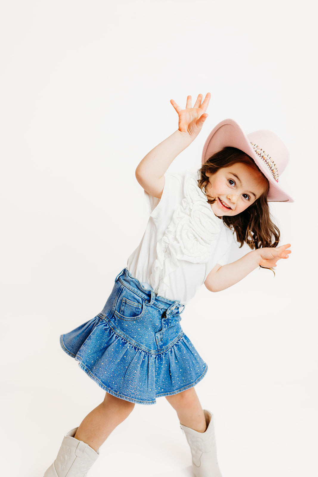 Denim Embellished Skort