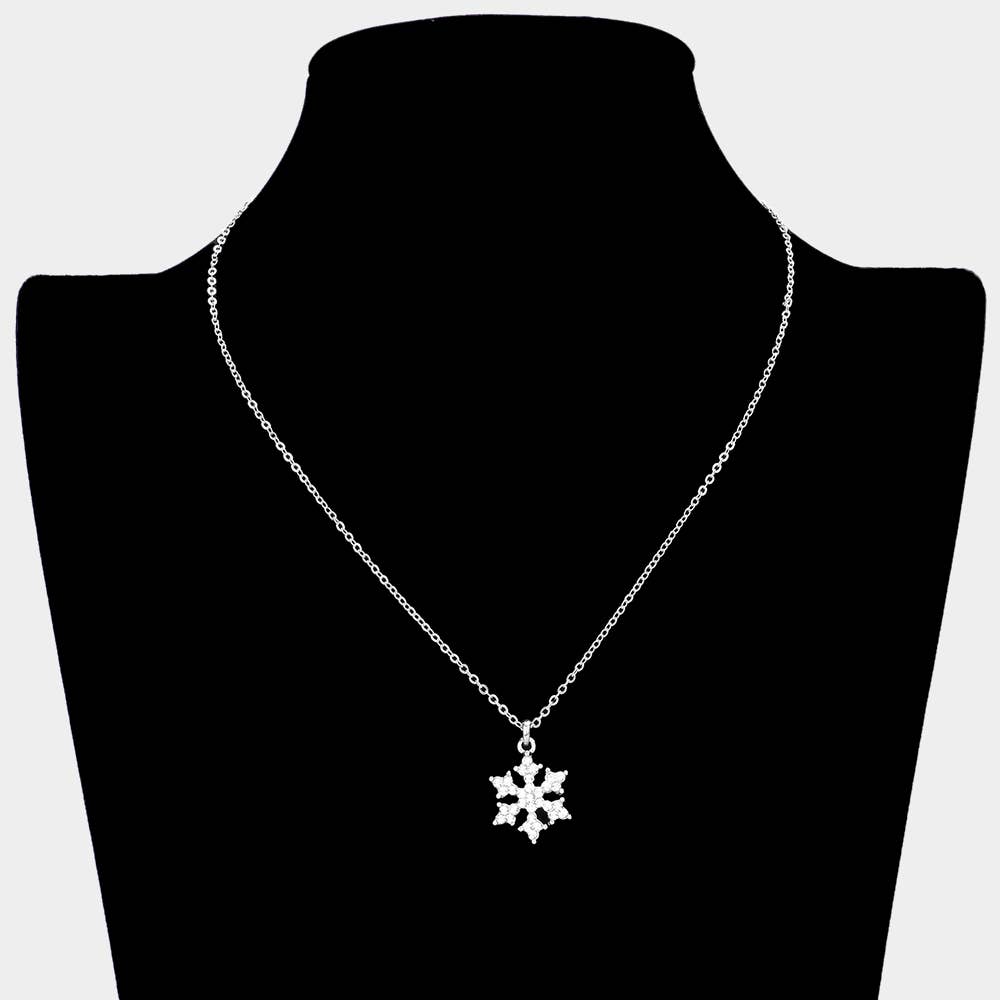 Crystal Snowflake Pendant Necklace