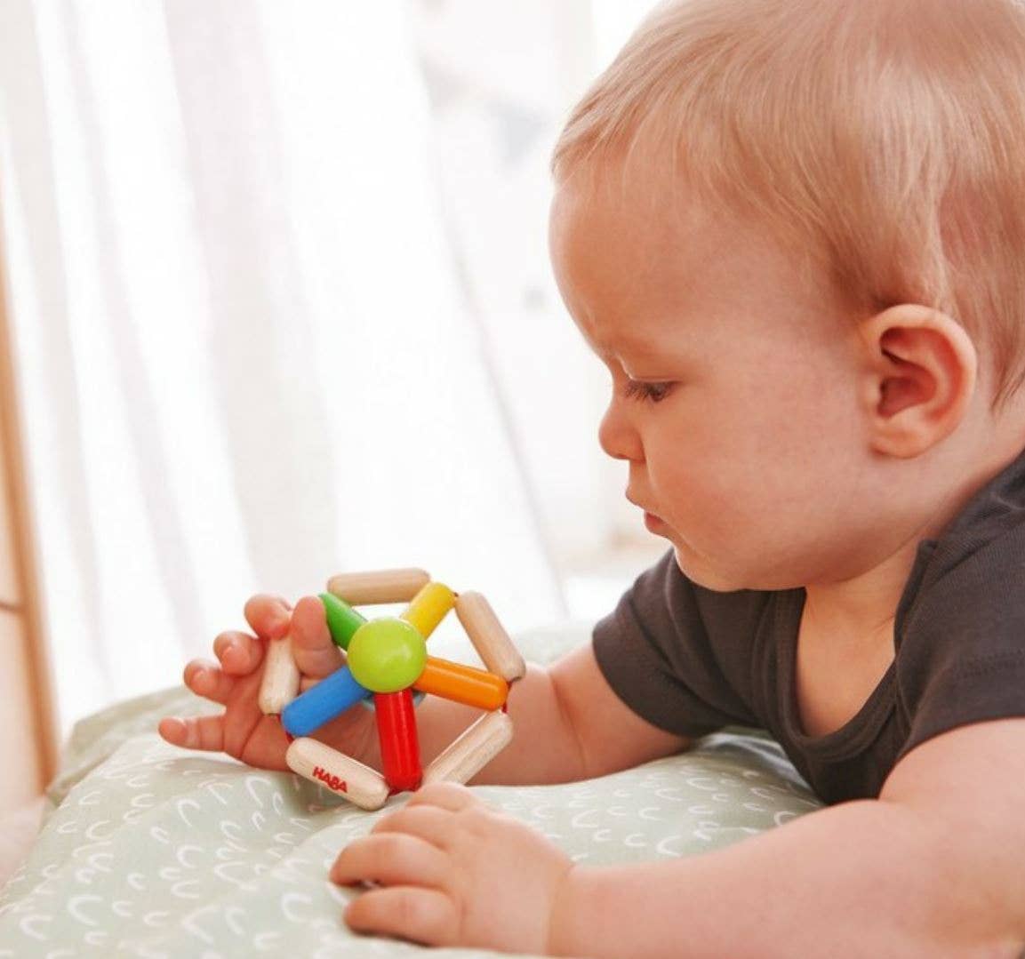Color Carousel Wooden Baby Rattle - Infant Sensory Toy