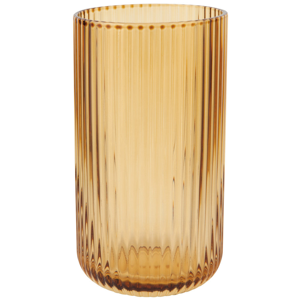 Set of 4 Tumbler 17oz Fluted Amber