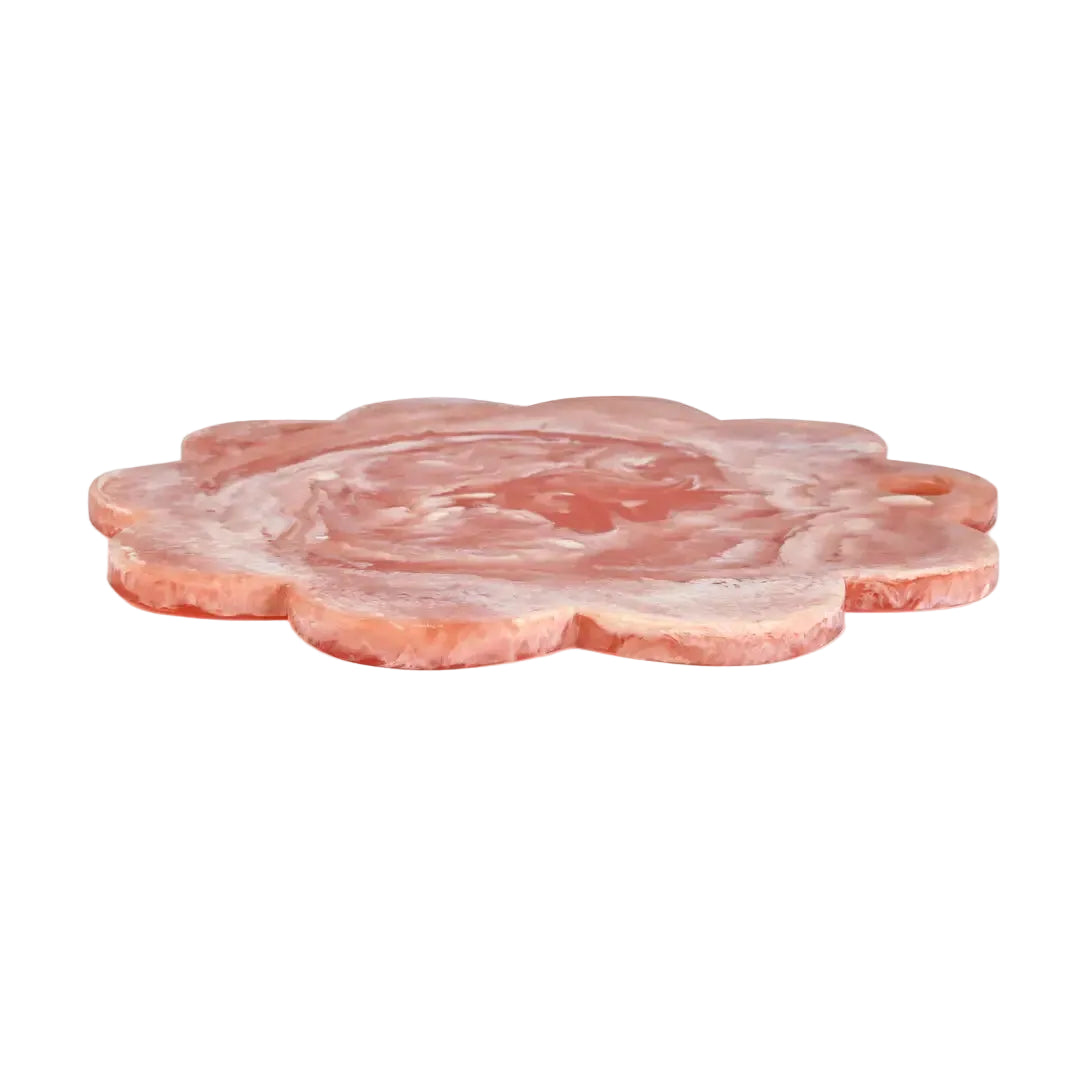 Scallop Resin Cheese Charcuterie Board,Pink  - 12 Inches