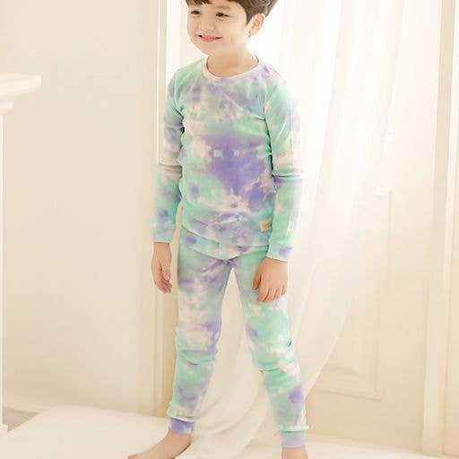 Tie Dyeing Blue Mint Sky Long Sleeve PJs