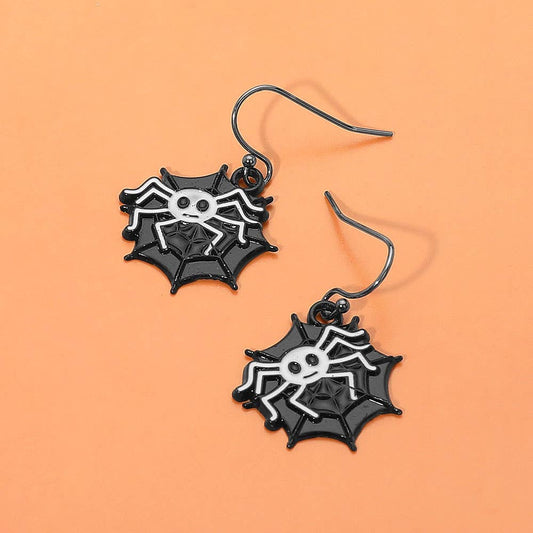 Halloween Spider Web Dangle Earrings