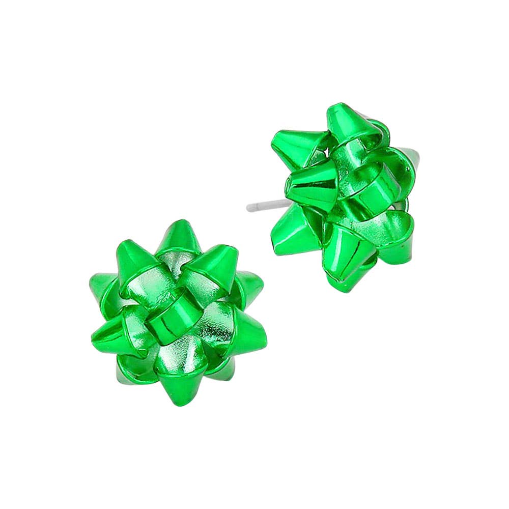 Christmas Gift Bow Stud Earrings