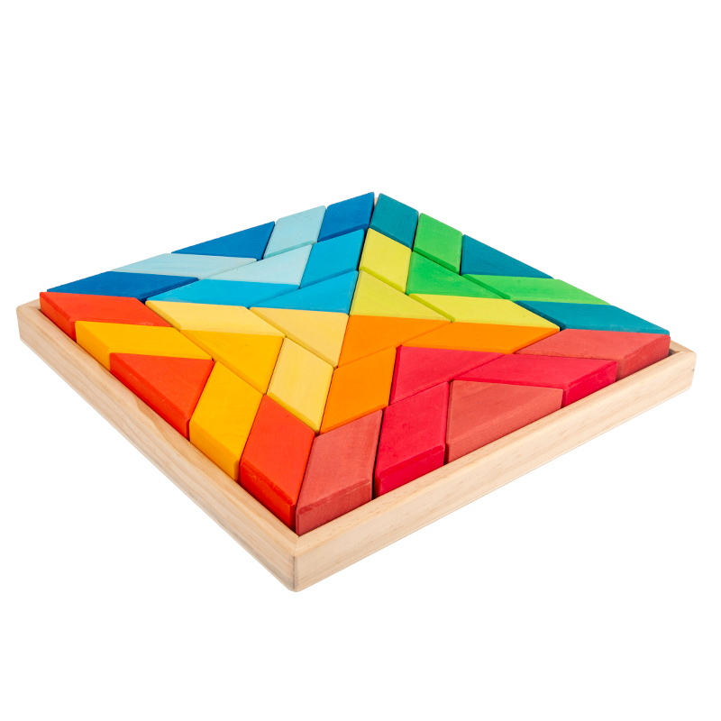 Large Geometric Puzzle - Building Block Set (Stained)