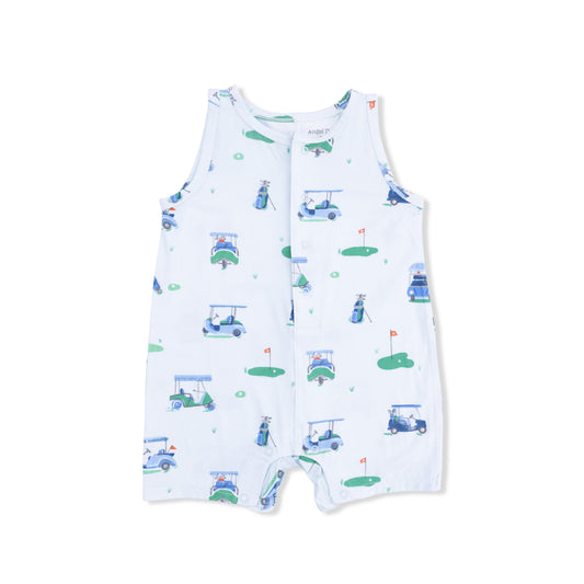Vintage Golf Carts Blue - Sleeveless Shortie Romper