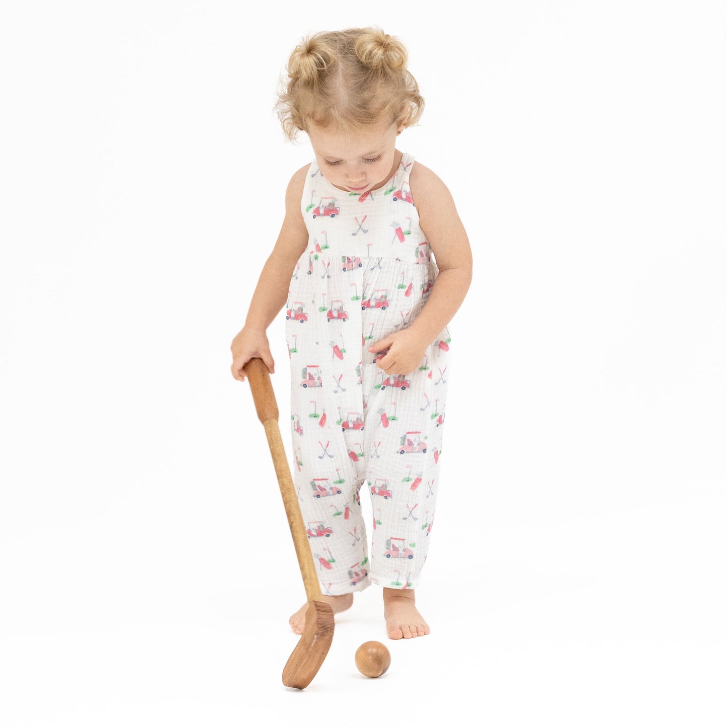 Baby Golf Carts Pink - Tie Back Romper