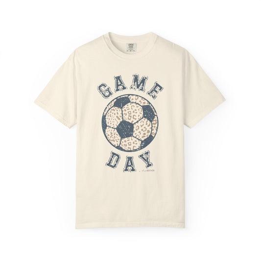 Adult Heavy Cotton Comfort Colors Soccer Game Day Leopard Hive Tee