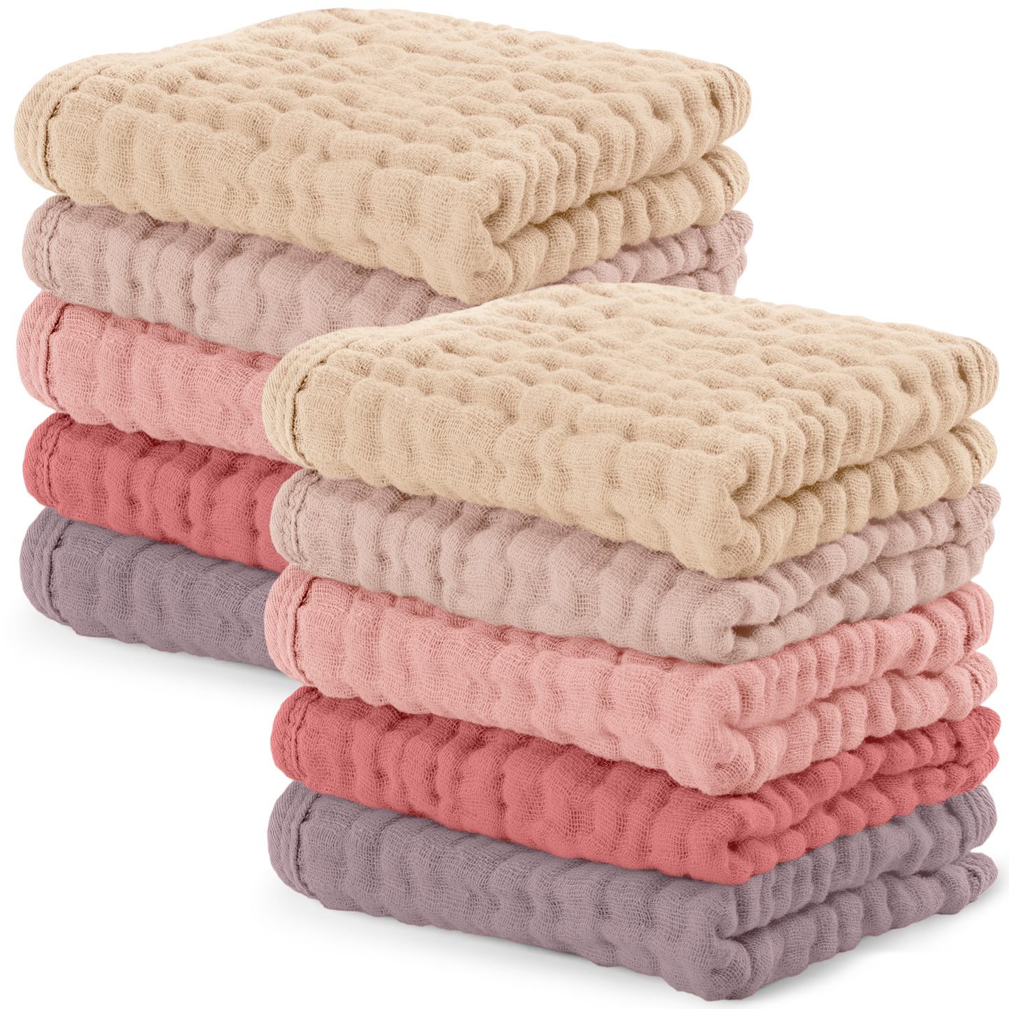 Muslin Washcloths in Multi-Girl