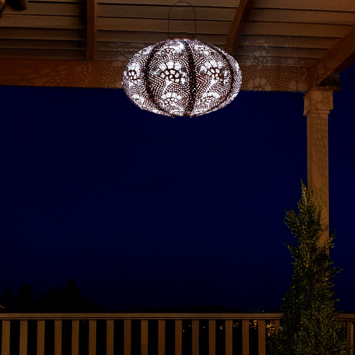 Stella Luxe Oval Yarrow Clay LED Lantern (Battery Powered)