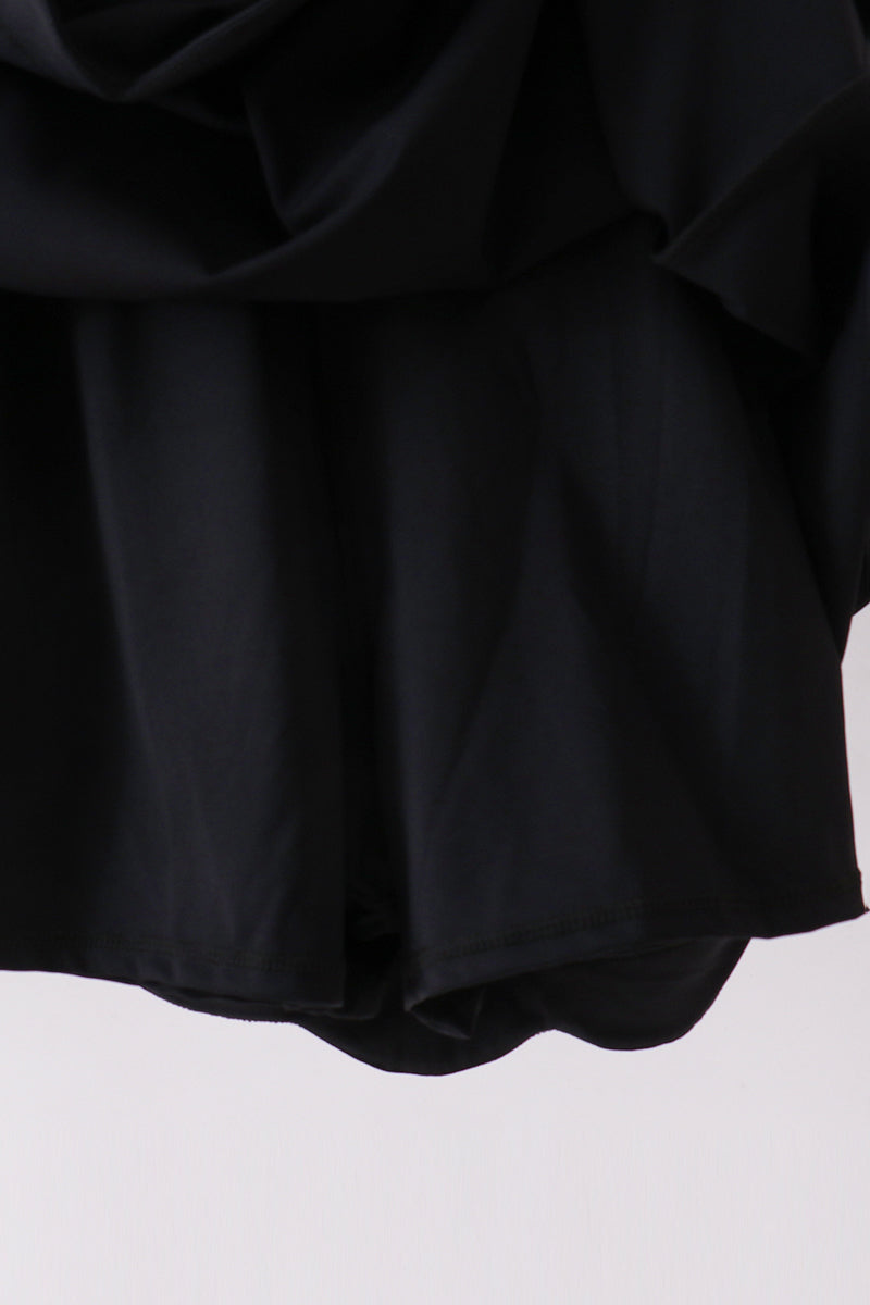 Black scalloped active womens dress
