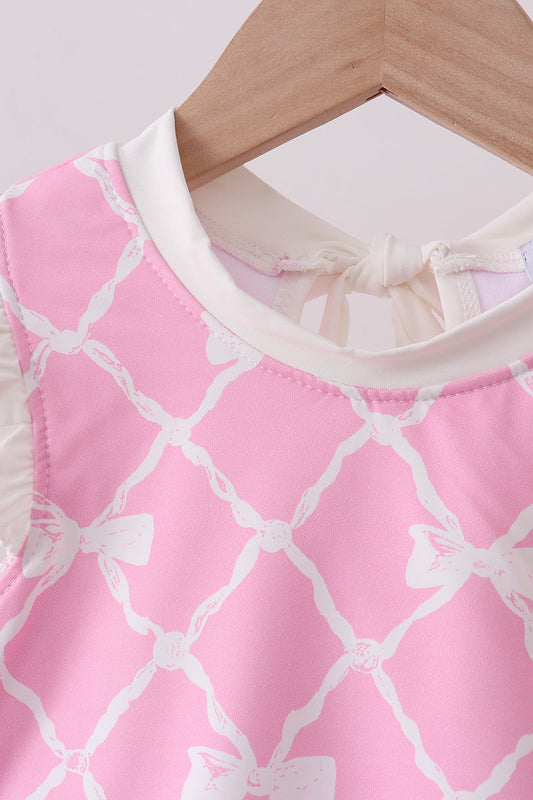 Pink Bow UPF Swim Set