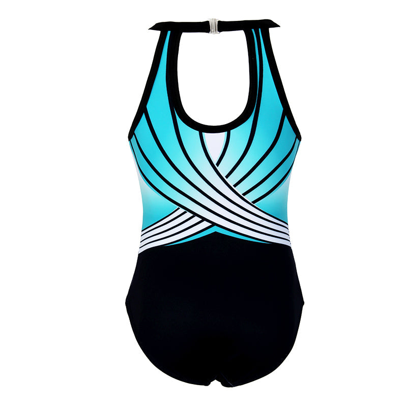 Aqua-line Diamond Clasp Back Gymnastics Leotard Set