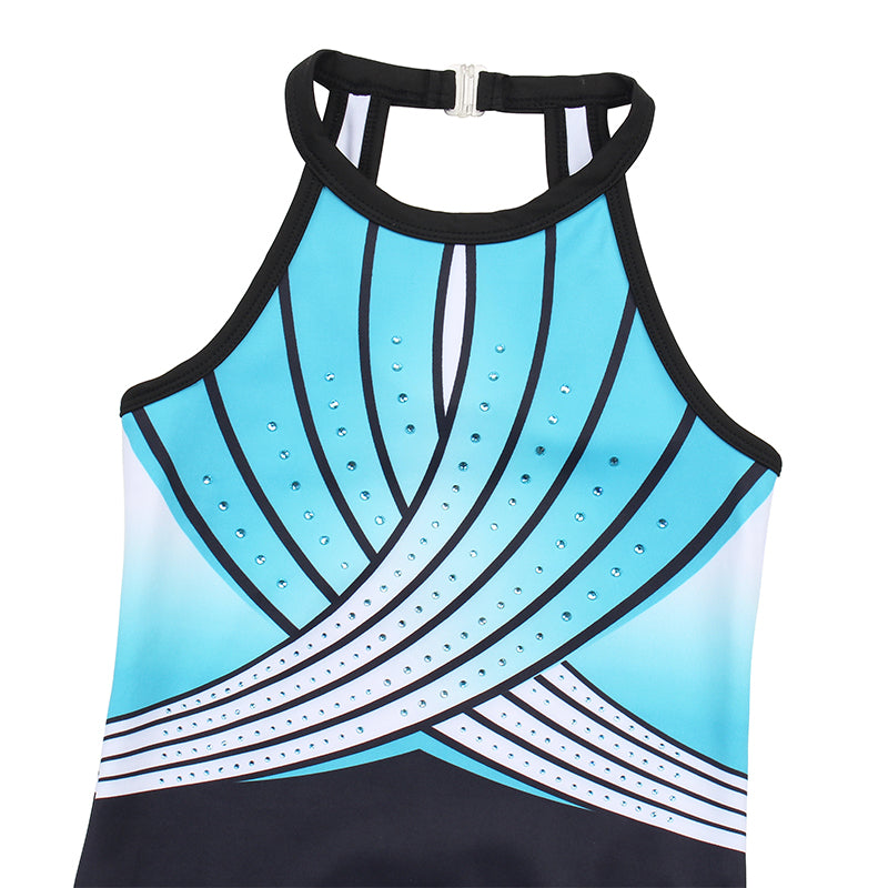 Aqua-line Diamond Clasp Back Gymnastics Leotard Set