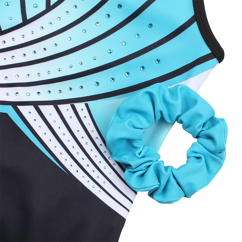 Aqua-line Diamond Clasp Back Gymnastics Leotard Set