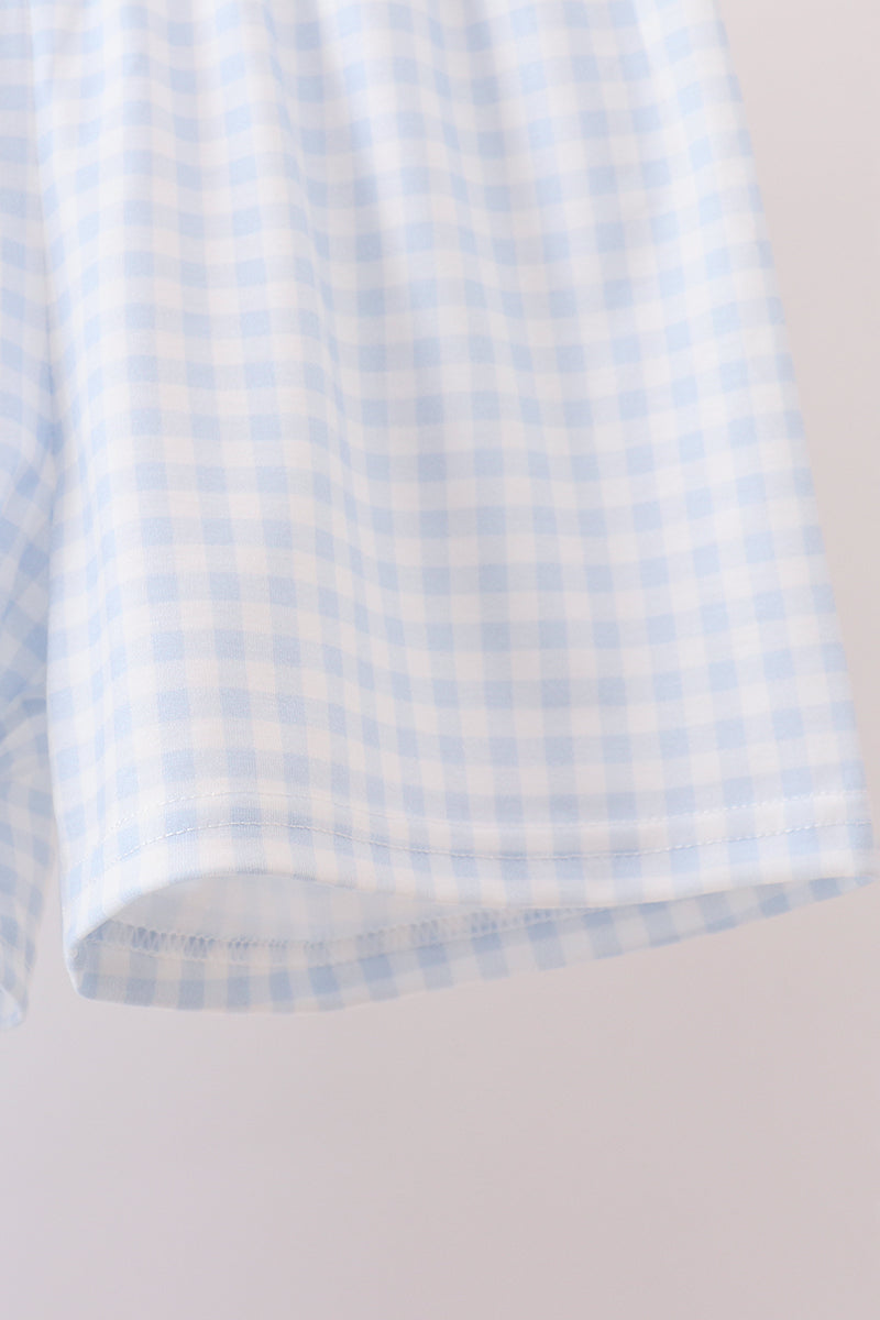 Blue Jack-O-Lantern  Applique Shorts Set