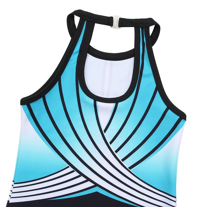 Aqua-line Diamond Clasp Back Gymnastics Leotard Set