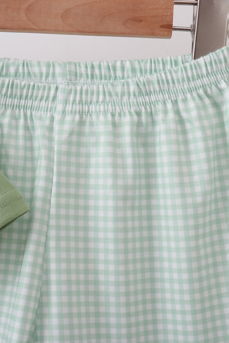Sage Pumpkin Embroidered Shorts Set